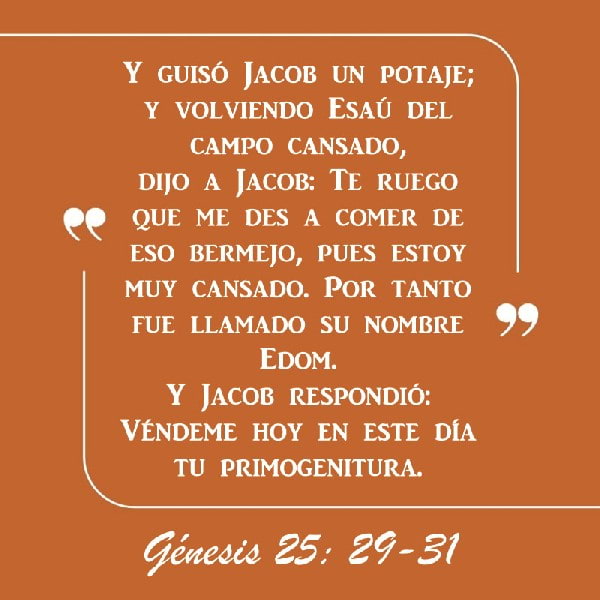 Génesis 25:29-31