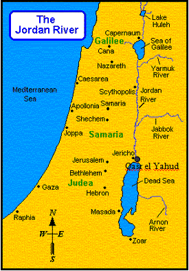 Mapa del río Jordán
